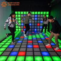 Dalles de sol interactives à capteur LED 30x30cm pour salle de jeux, grille de saut interactive pour divertissement