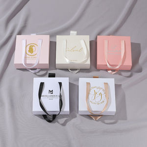Luxury Custom Logo Sliding Drawer Jewelry Box Necklace Ring Fine Packaging Cardboard Tote Bag Jewelry <b>Gift</b> <b>Boxes</b> 9*9*3cm - Product Image 6