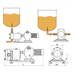 Bomba Rotativa de Lobos de Desplazamiento Positivo Sanitaria, Bomba de Transferencia de Grado Alimenticio con Motor - Product Image 5