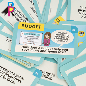 Kit de cartes <span class=keywords><strong>flash</strong></span> éducatives sur la finance pour enfants, impression écologique de haute qualité pour l'apprentissage de la gestion de l'argent - Product Image 4