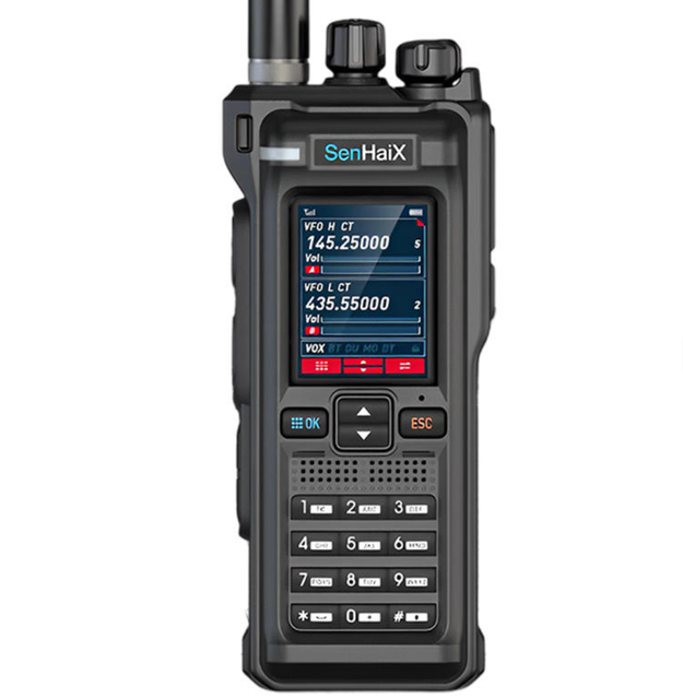 For GT-12 AM FM VHF UHF Full Band PTT for High Resolution Screen 8W Waterproof IPX7 Long Range Walkie Talkie