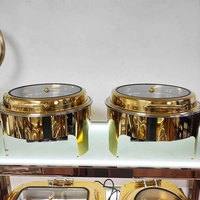 Heißer Verkauf: Goldenes Hochzeits-Chafing-Dish-Set für Buffettheken – Runde, hydraulische Chafing Dishes aus Edelstahl