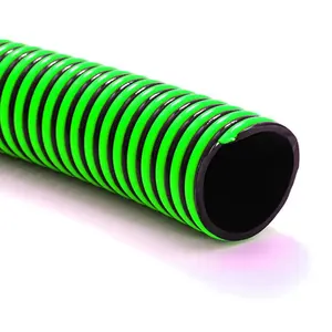 Sarı yeşil siyah emniyet esnek Spiral takviyeli su pompası PVC emme tahliye su hortumu/oluklu boru