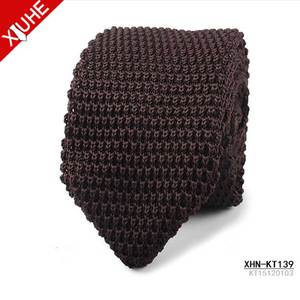 Wholesale 2020 New Design Knitted Necktie Plain <strong>Burgundy</strong> Mens Knit <strong>Ties</strong> for Custom - Product Image 4
