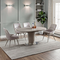 Table à manger extensible moderne à hauteur réglable pour 8 personnes, pieds en acier inoxydable, plateau en pierre frittée, mobilier pour la maison, hôtel, bar à domicile