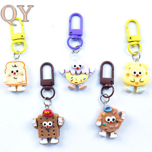 Cute Cartoon Cheese <b>Cookie</b> Plastic Key Chain 3D Shape Pendant Bag Charm for School Backpack Gift - Product Image 1