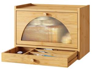 Caja de pan de bambú de lujo moderna, ventana transparente, contenedor de alimentos personalizado <span class=keywords><strong>para</strong></span> almacenamiento de cocina, platos de <span class=keywords><strong>madera</strong></span> <span class=keywords><strong>para</strong></span> servir - Product Image 1