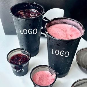 Offre Spéciale – Gobelet en Plastique Transparent Noir de 90 mm en PP Rigide avec Couvercle Dôme, Personnalisable avec Logo OEM, Haute Qualité - Product Image 1