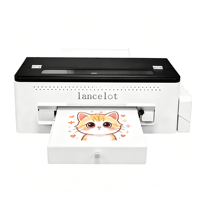 Imprimante DTF A3 L1800 avec tête d'impression, contrôle par PC portable, circulation d'encre blanche, machine d'impression par transfert pour casquettes