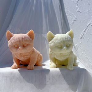 Kätzchen sitzen Statue Silikon Kerzen form Tier Katze Soja Wachs Silikon form Haustier Figur Liebhaber Home Decor - Product Image 5