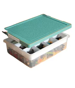 Небольшой строительный блок коробка для хранения пластиковый ящик для хранения с ручкой
