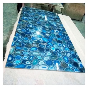 Mármol moderno de encargo del ónix de la encimera del ónix del vestíbulo del hotel de lujo de la piedra azul de la gema - Product Image 6