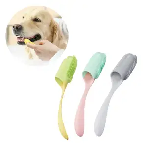 Pet Dog Finger Tooth Cleaning Brush Ergonomic Design handle Food Grade Dog Toothbrush cleaning tool Multi used bady brush