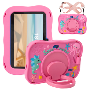 Tableta Rosa para Niños con Diseño de Animales Marinos, Funda de Silicona Suave para Entretenimiento Infantil - Product Image 2