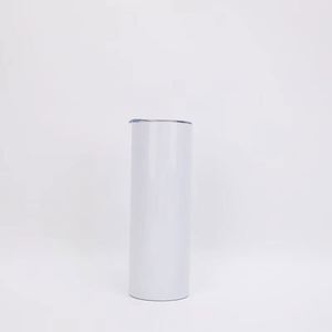 Sublimation Blanks Skinny Tumbler White 20 OZ Straight Stainless Steel with <b>Metal</b> <b>Straw</b> for Mug Tumbler Custom - Product Image 4