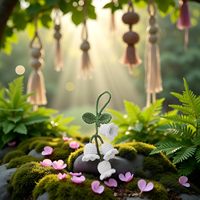 Porte-clés en forme de campanule faits à la main, jolis pendentifs en fleurs au crochet, adaptés aux rétroviseurs de voiture, aux sacs à main et aux décorations d'intérieur