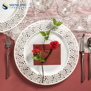 Shengjing vassoio da portata in ceramica di alta qualità rotondo moderno per banchetti piatti e piatti piatti piatti per matrimonio rosa Bone China stoviglie scavate