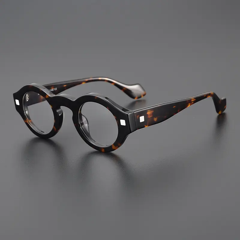 महिलाओं के फैशन के लिए गोल एसीटेट चश्मा फ्रेम गोलाकार ऑप्टिकल फ्रेम एसीटेट चश्मा फ्रेम थोक विंटेज चश्मा