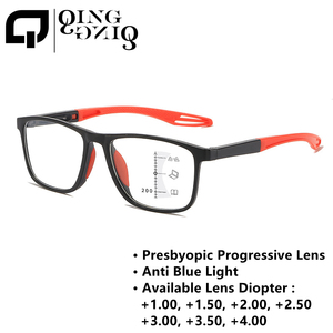 <span class=keywords><strong>Lunettes</strong></span> <span class=keywords><strong>de</strong></span> lecture bifocales hommes femmes Pc Rectangle <span class=keywords><strong>anti</strong></span>-dérapant Orange gris sport dioptrie 125 150 - Product Image 2