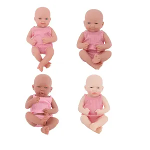 Boneka vinil bayi warna kulit dan wajah kustom Fashion untuk hadiah anak perempuan
