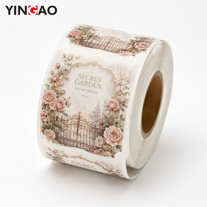 Autocollants personnalisés Yingao, impression UV dorée, étanches, étiquettes de parfum vintage, rouleau, <span class=keywords><strong>Secret</strong></span> Garden Rose, luxe, classique, durable - Product Image 3
