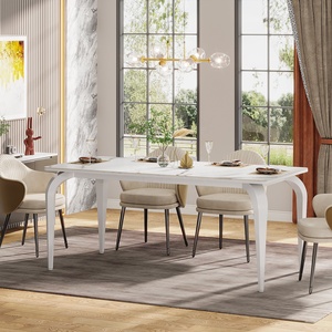 Tribesigns Luxe Moderne 63 \ "Marmeren Gesinterde Stenen Eettafel Keukentafel Met Houten Paneel Metalen Poten Eetkamer Meubels - Product Image 5