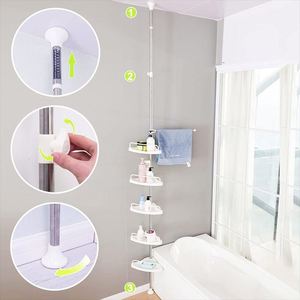 Nouvelle étagère d'angle en plastique ABS à 4 niveaux pour accessoires de salle de bain, support de rangement en plastique imprimé pour signalétique d'angle - Product Image 6