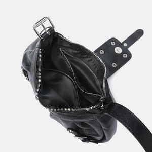 Sac bandoulière élégant en cuir véritable de vachette première couche pour femme, design de niche, fermeture éclair personnalisée, polyvalent - Product Image 5