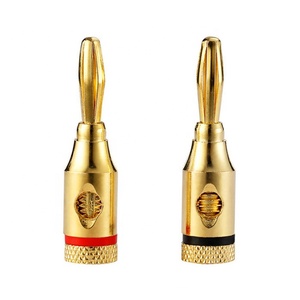 Conectores de amplificador de potencia, conector de Cable de altavoz de 4mm chapado en oro con forma de Banana - Product Image 1