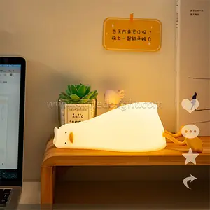 LED Pear Obst Nachtlicht USB wiederauf ladbare 7 Farben Dimmen Touch Silikon Tisch lampe Cartoon niedlich Schlafzimmer-Dekor Nachttisch lampe