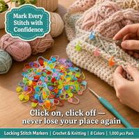 1000 pièces de marqueurs de mailles colorés en plastique à verrouillage, compteur de mailles pour tricot et crochet, anneaux porte-aiguilles, accessoires de couture et de loisirs créatifs
