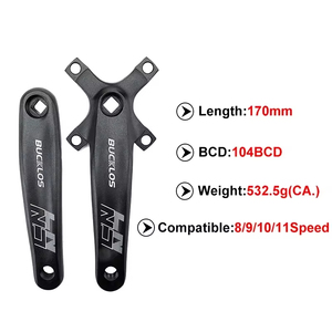 OEM/ODM BUCKLOS 104/64BCD pédalier de vélo 2*10S 26T 38T plateau de vélo trou carré manivelle Double vitesse manivelle jeu vtt partie - Product Image 4