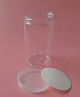 Bocaux en plastique transparent pour aliments pour animaux de compagnie avec couvercle, 100 ml, 200 ml, 300 ml, 400 ml, 500 ml, 1000 ml