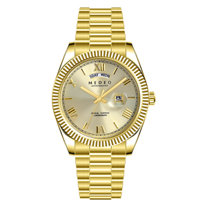 クォーツ腕時計ステンレス鋼防水腕時計ファッションゴールド高級メンズ - Product Image 2