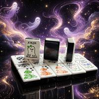 Toptan Hazır Stokta Cadılar Bayramı Siyah Cadı Hayalet Amerikan Mahjong Seti 160 Akrilik Taşlı Hayalet Balkabağı Ürkütücü Tasarım Ev Oyunu