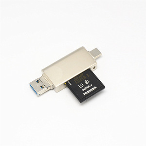 Lector de tarjetas tipo C 3 en 1, tarjeta de memoria MicroSD TF SD, USB 2,0 para teléfono móvil, ordenador, aleación de aluminio externa - Product Image 5