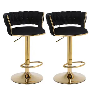 Nordique Grand Pas Cher Comptoir Meubles Or Métal Cuir Dos De Luxe Cuisine Moderne Tabouret Haute Bar Chaises Pour Bar Table