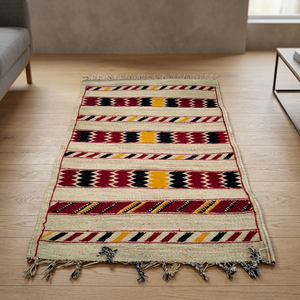 Handmade Bohemian Geometric Pattern Eco-friendly Straw Area <b>Rugs</b> with Customizable Size & Color - Product Image 1