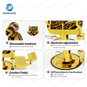 Chaise de barbier inclinable au design <span class=keywords><strong>original</strong></span> et au prix de gros pour meubles de salon chaises de rasage classiques dorées pour hommes - Product Image 6