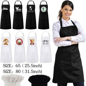Tabliers de cuisine unis avec logo personnalisé, 2 poches, sangle de cou réglable, attaches longues extra larges, pour femmes et hommes - Product Image 1