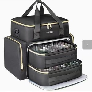 Bolsa Organizadora <span class=keywords><strong>de</strong></span> Esmalte <span class=keywords><strong>de</strong></span> Uñas Portátil <span class=keywords><strong>de</strong></span> Doble Capa, Estuche <span class=keywords><strong>de</strong></span> <span class=keywords><strong>Maquillaje</strong></span> <span class=keywords><strong>de</strong></span> Viaje <span class=keywords><strong>con</strong></span> 2 Bolsillos Desmontables y Bolsa para Herramientas <span class=keywords><strong>de</strong></span> Manicura - Product Image 2
