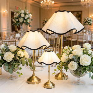 5200mAh <strong>Battery</strong> Operated Table <strong>Lamp</strong> Iron and Fabric Cordless Light for Long Duration Wedding Events - Product Image 1