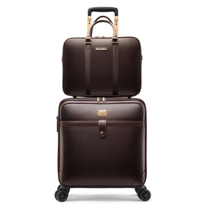 Vente en gros Nouveau valise vintage 22 pouces PC Spinner Bagages unisexe PVC affaires Boarding Valise Tige de traction Mot de passe Boîte Homme Femme Voyage - Product Image 1