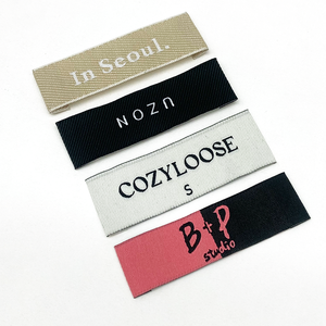 Étiquettes en tissu avec logo personnalisé Étiquette tissée pour vêtement Étiquettes tissées à coudre en tissu satiné pour vêtements - Product Image 3