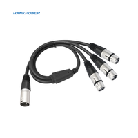Adaptateur XLR femelle vers 3 XLR mâle 2 pieds Câble audio pour microphone répartiteur XLR 3 en 1