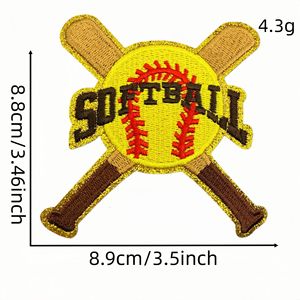 Patchs thermocollants brodés pour le jour <span class=keywords><strong>de</strong></span> match <span class=keywords><strong>de</strong></span> baseball, motifs Léopard, Éclair, Feu, Chignon désordonné, Gant, pour vêtements, jeans et vestes - Product Image 2