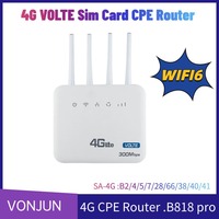 Router WiFi 6 4G CLM920 Modem Kartu SIM VoLTE Hotspot Nirkabel CPE 300Mbps E925