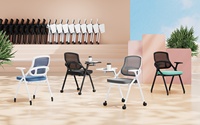 Chaise de formation pliable en maille avec tableau d'écriture, chaise de bureau polyvalente pour réunions, pour commandes en gros