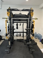 Machine Smith avec levier de bras réglable, appareil d'entraînement complet tout-en-un, rack de musculation robuste pour usage commercial et domestique