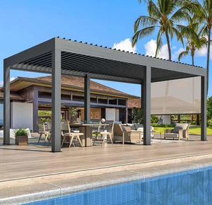 Pérgola Motorizada de Aluminio Impermeable para Exteriores, Toldo para Jardín, Protección Solar, <span class=keywords><strong>Barbacoa</strong></span> al Aire Libre, SINGOU - Product Image 4